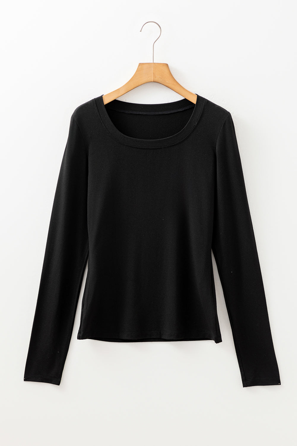 Black Long Sleeve Fitted Top