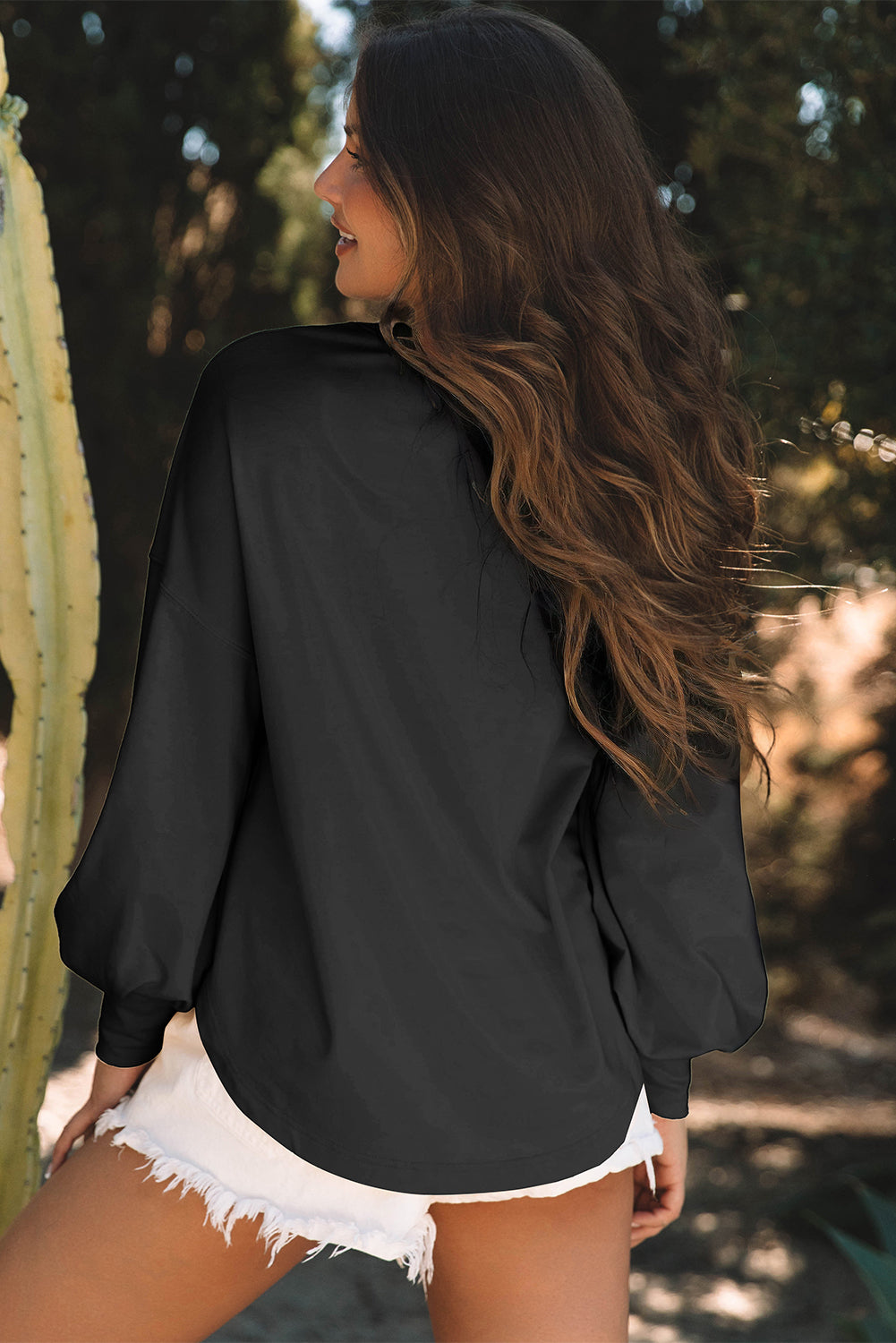 Black Studded Star Long Sleeve