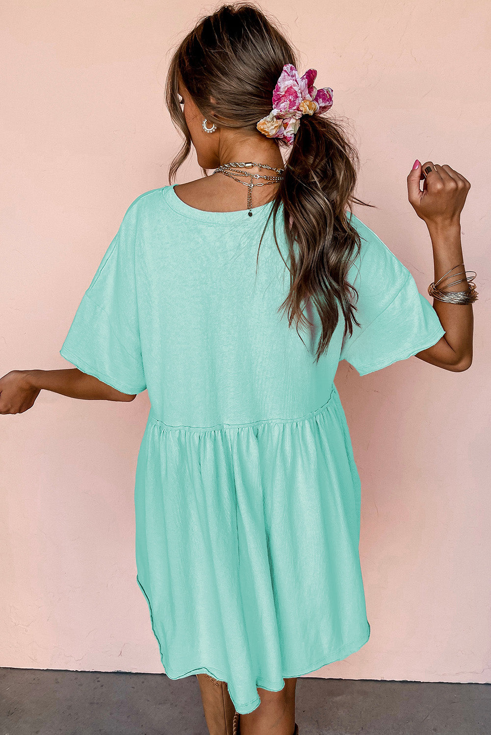 Mint Green Pocketed Babydoll Dress