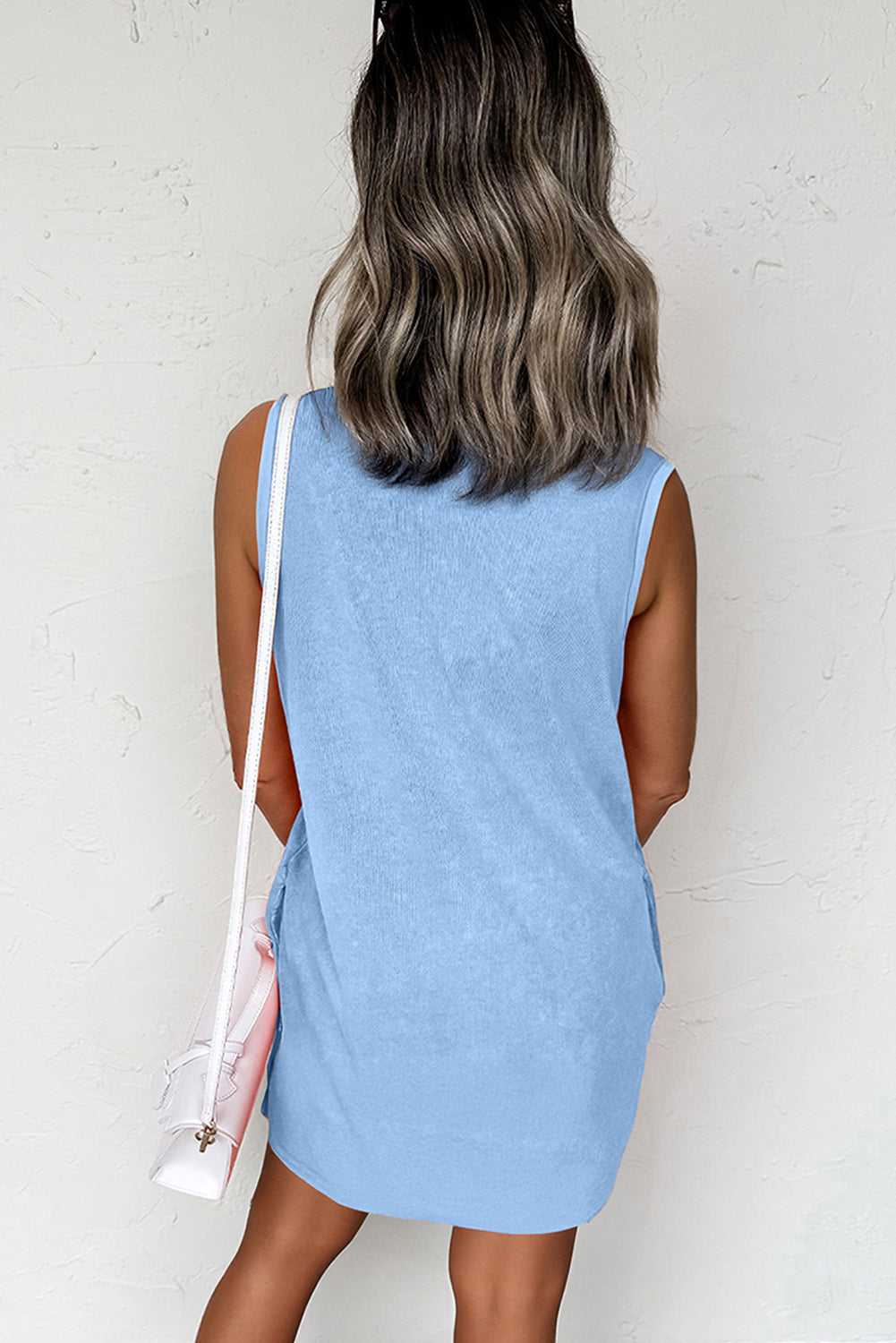 Blue Mineral Dress with Pockets