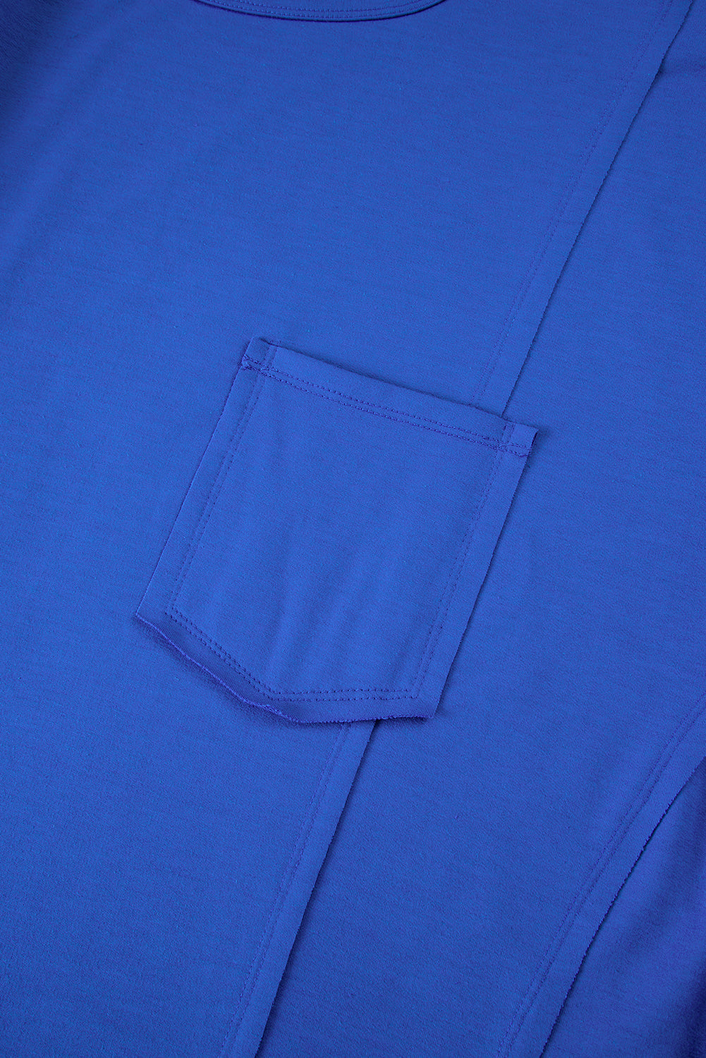 Blue Patched Pocket Oversize T-shirt