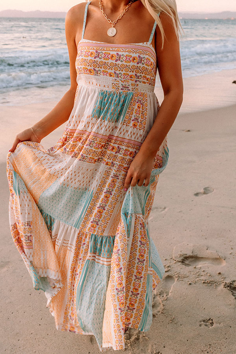 Multicolor Boho Patchwork Sundress