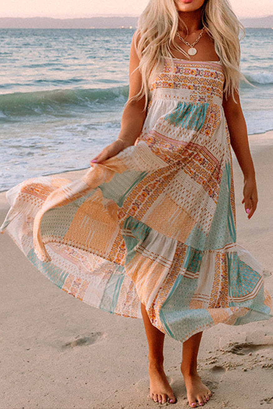 Multicolor Boho Patchwork Sundress