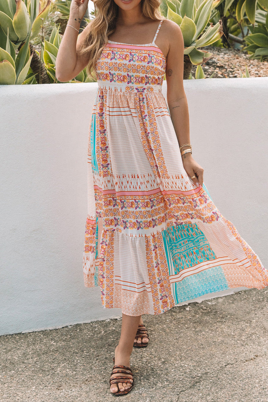 Multicolor Boho Patchwork Sundress