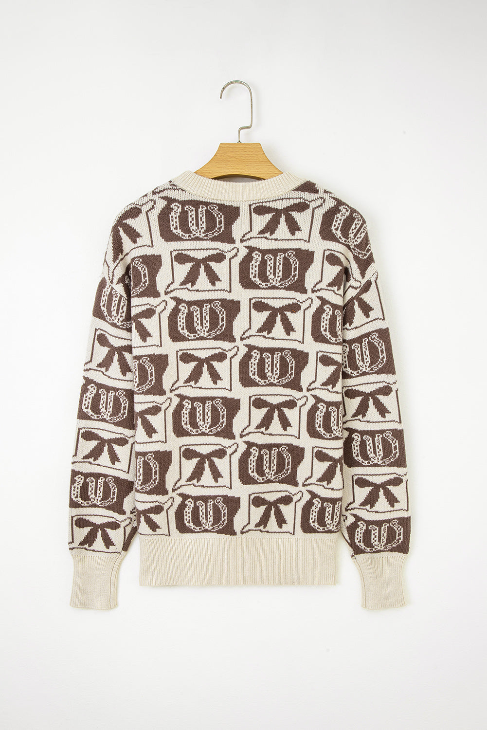 Brown Bows & Horseshoes Western Sweater