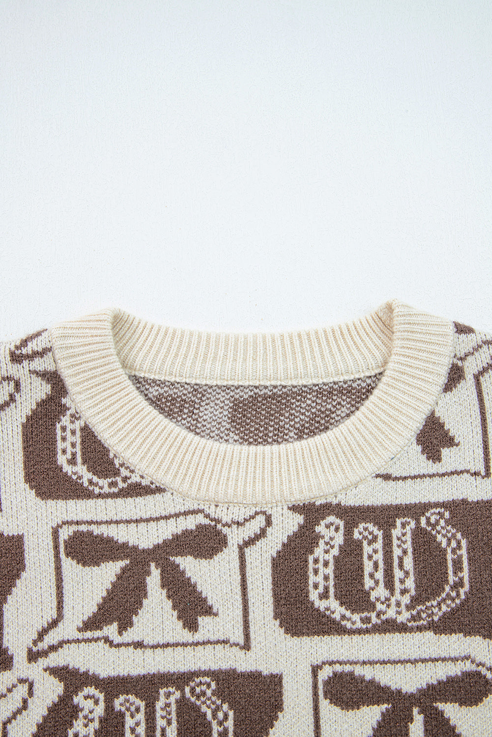 Brown Bows & Horseshoes Western Sweater