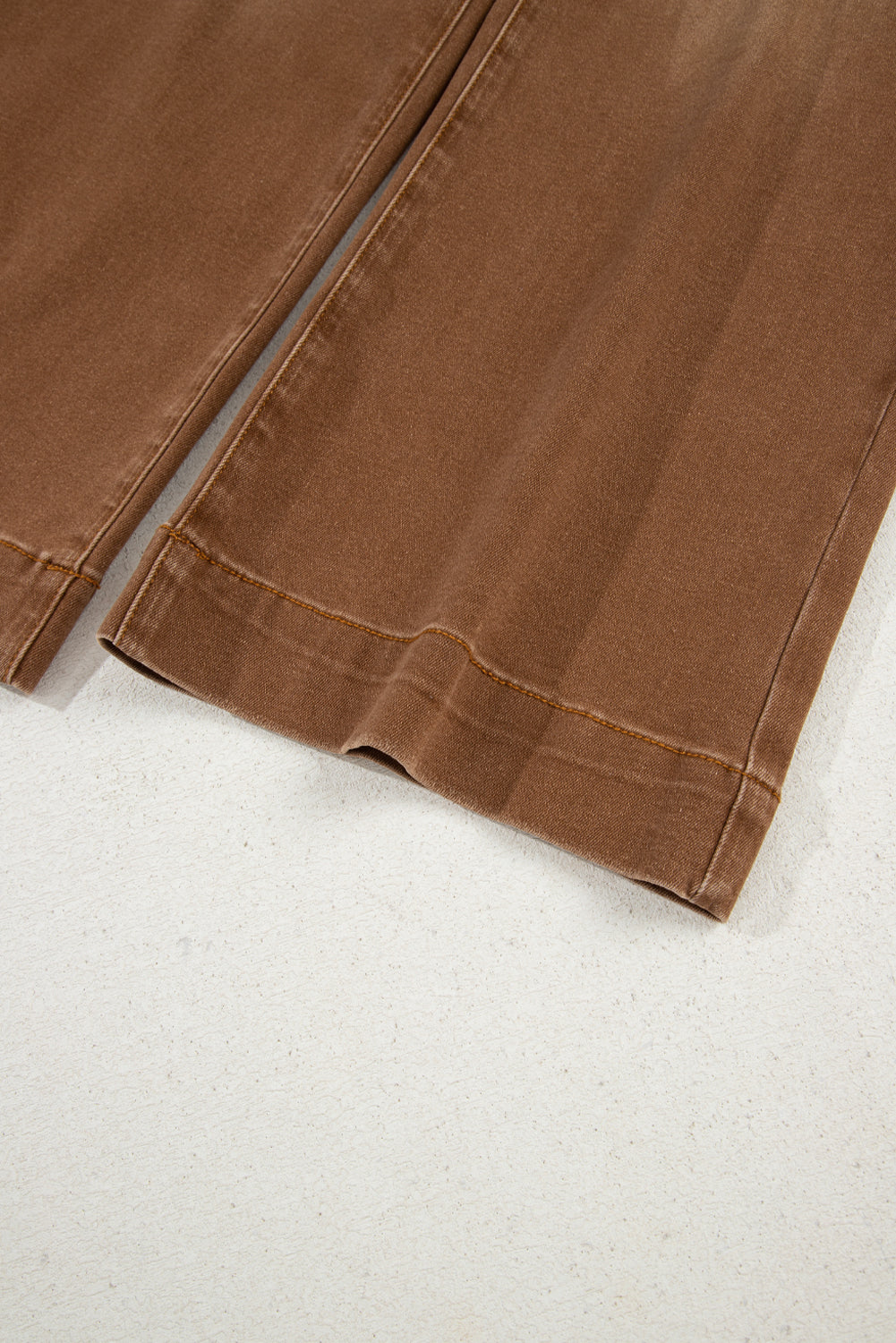 Brown Cropped High Rise Wide Leg Jeans