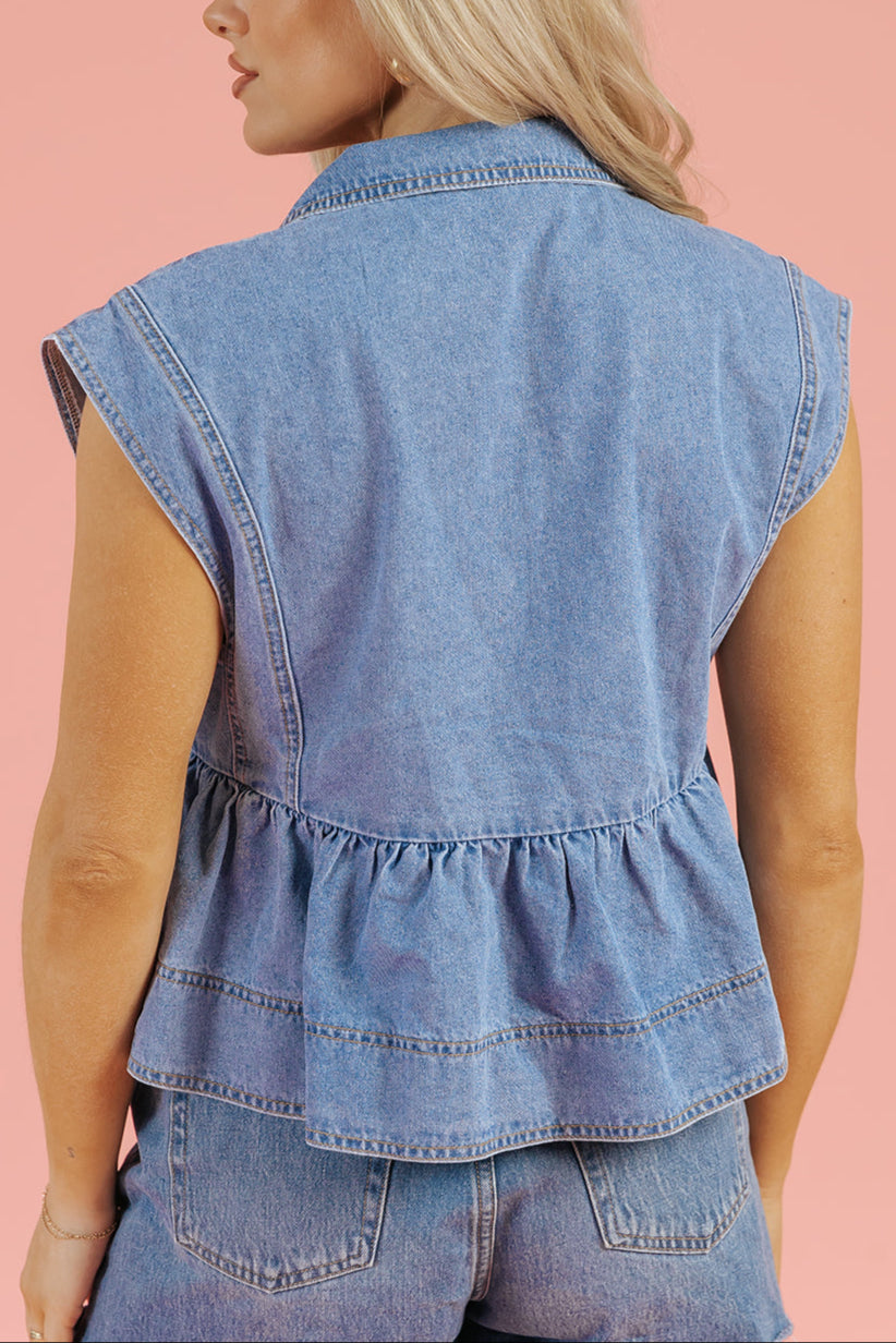 Denim Babydoll Top