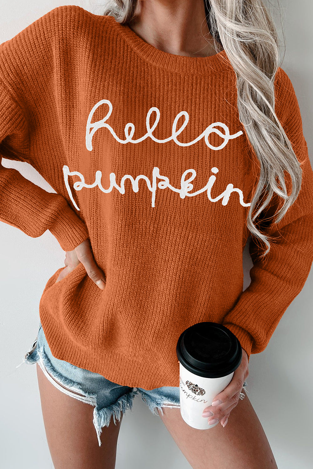 Hello Pumpkin Graphic Sweater