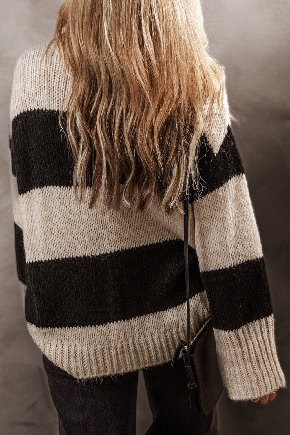 Black Jet Stream Color block Sweater