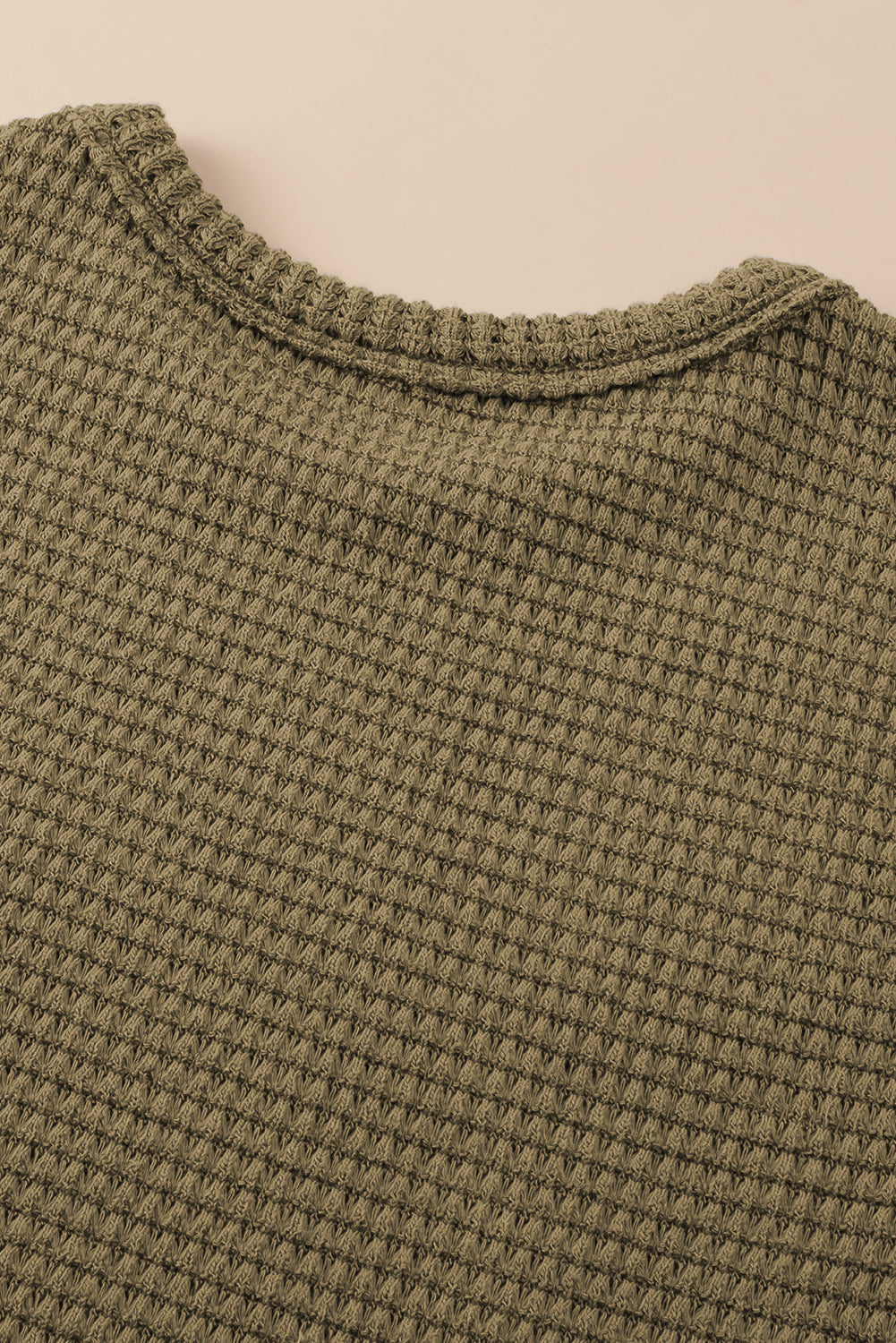 Green Waffle Knit Sleeveless Dress