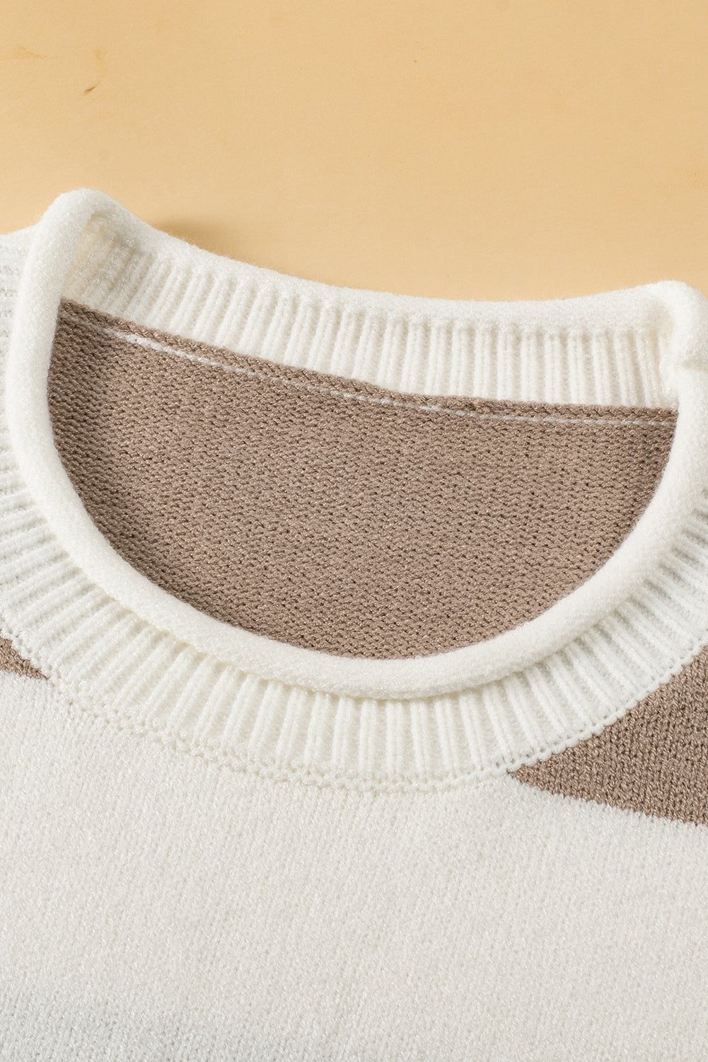 Khaki Stripe Short Sleeve Knitted Top