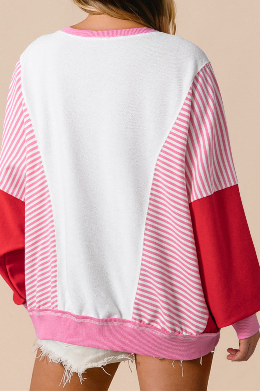 Rose Red Pocketed Sweatshirt