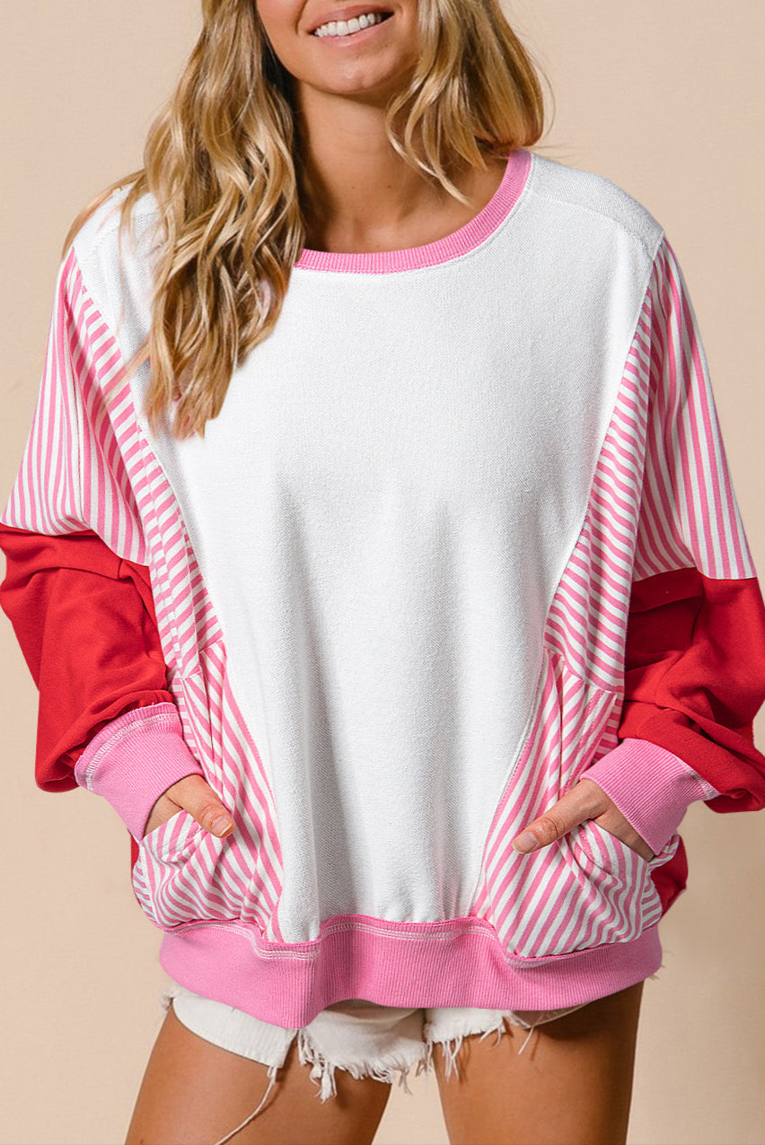 Rose Red Pocketed Sweatshirt