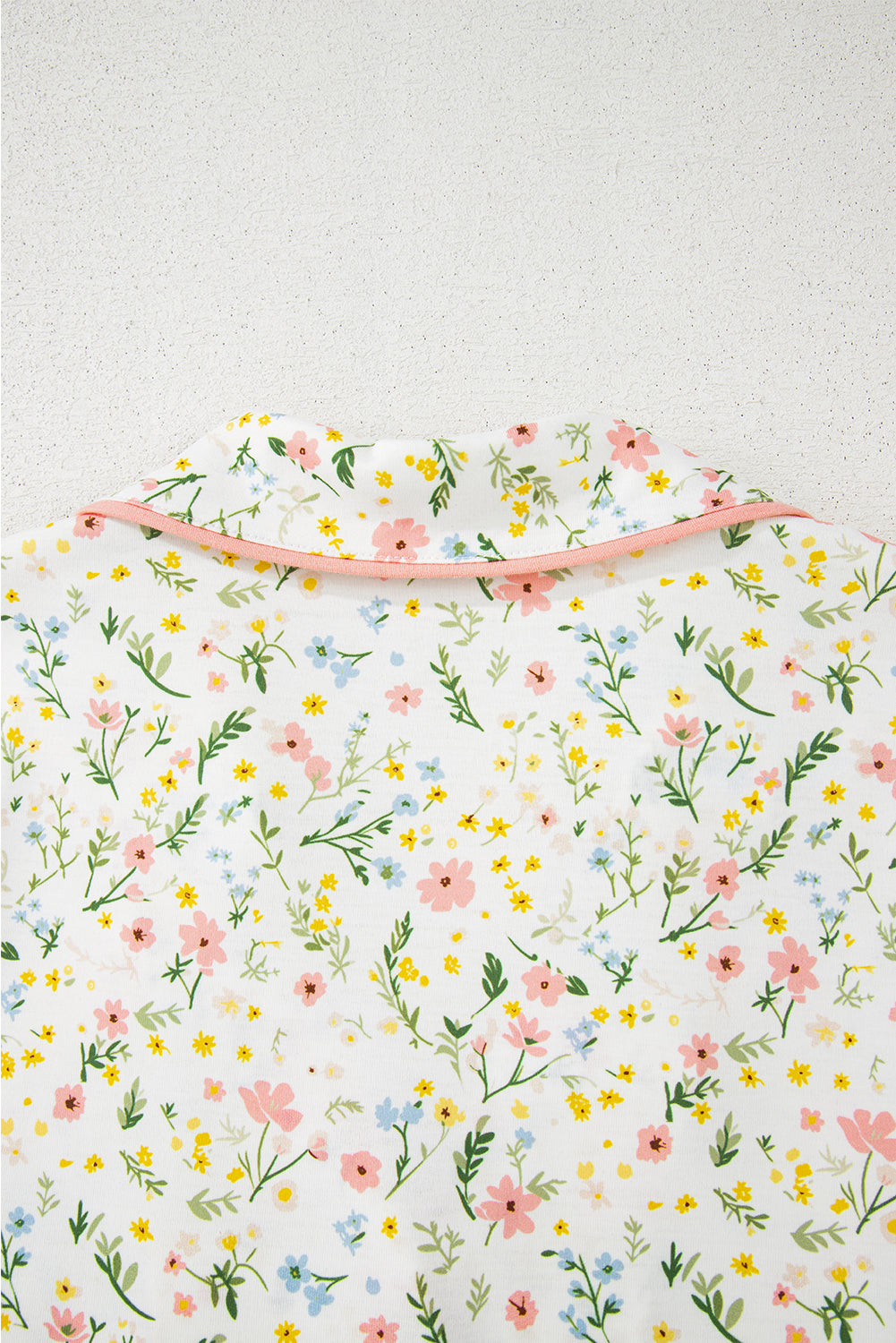 White Floral Short Pajamas Set