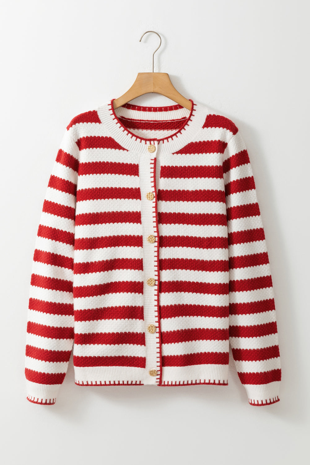 Chic Golden Button Cardigan