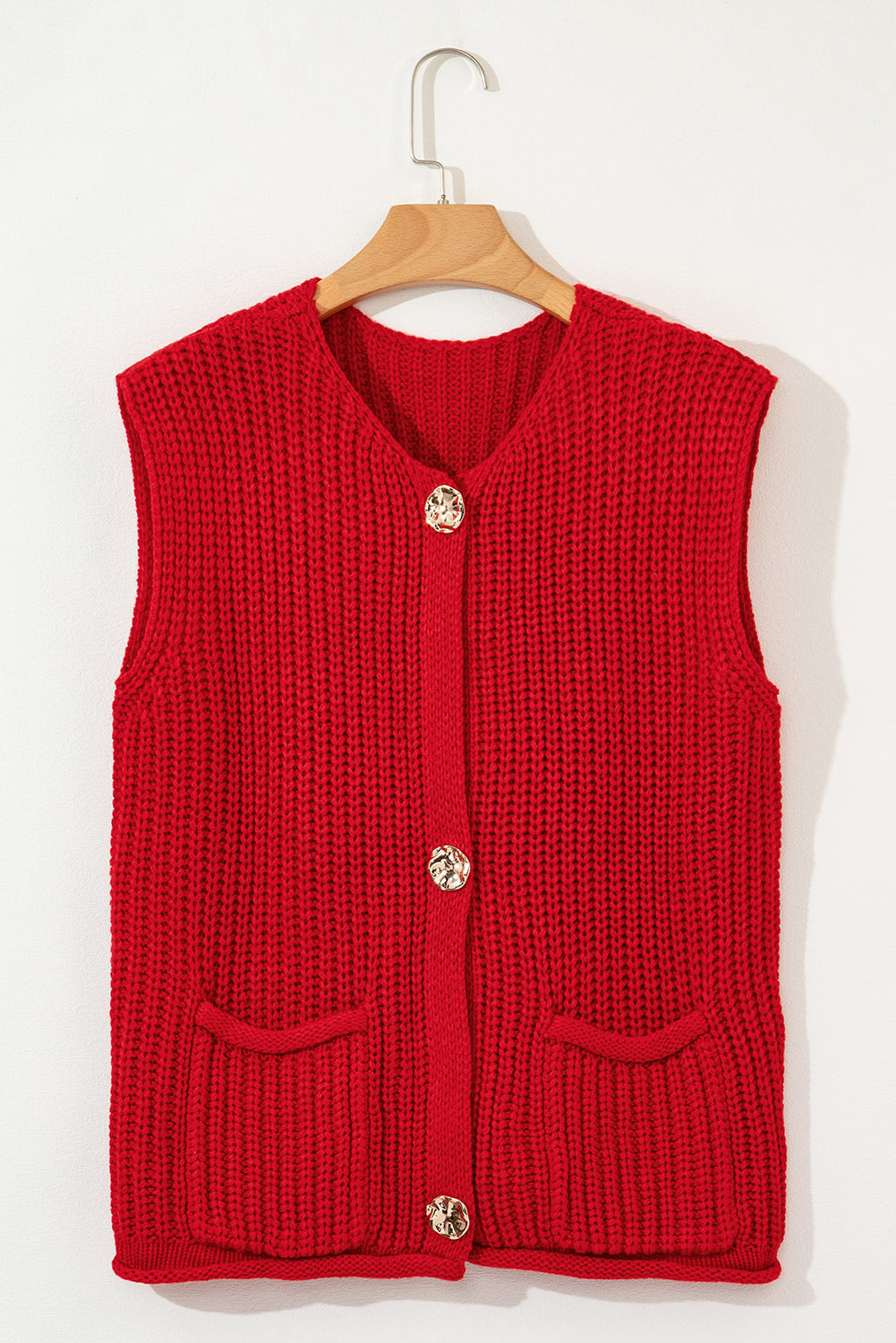 Red Knit Sweater Vest