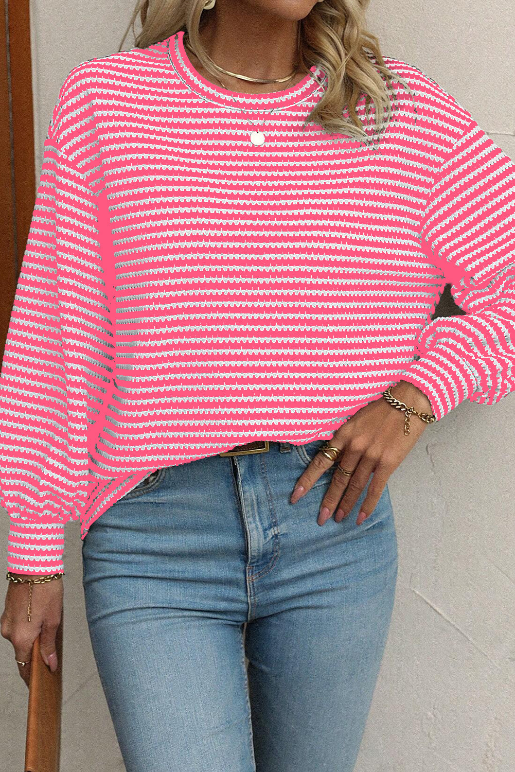 Pink Stripe Long Sleeve Shirt