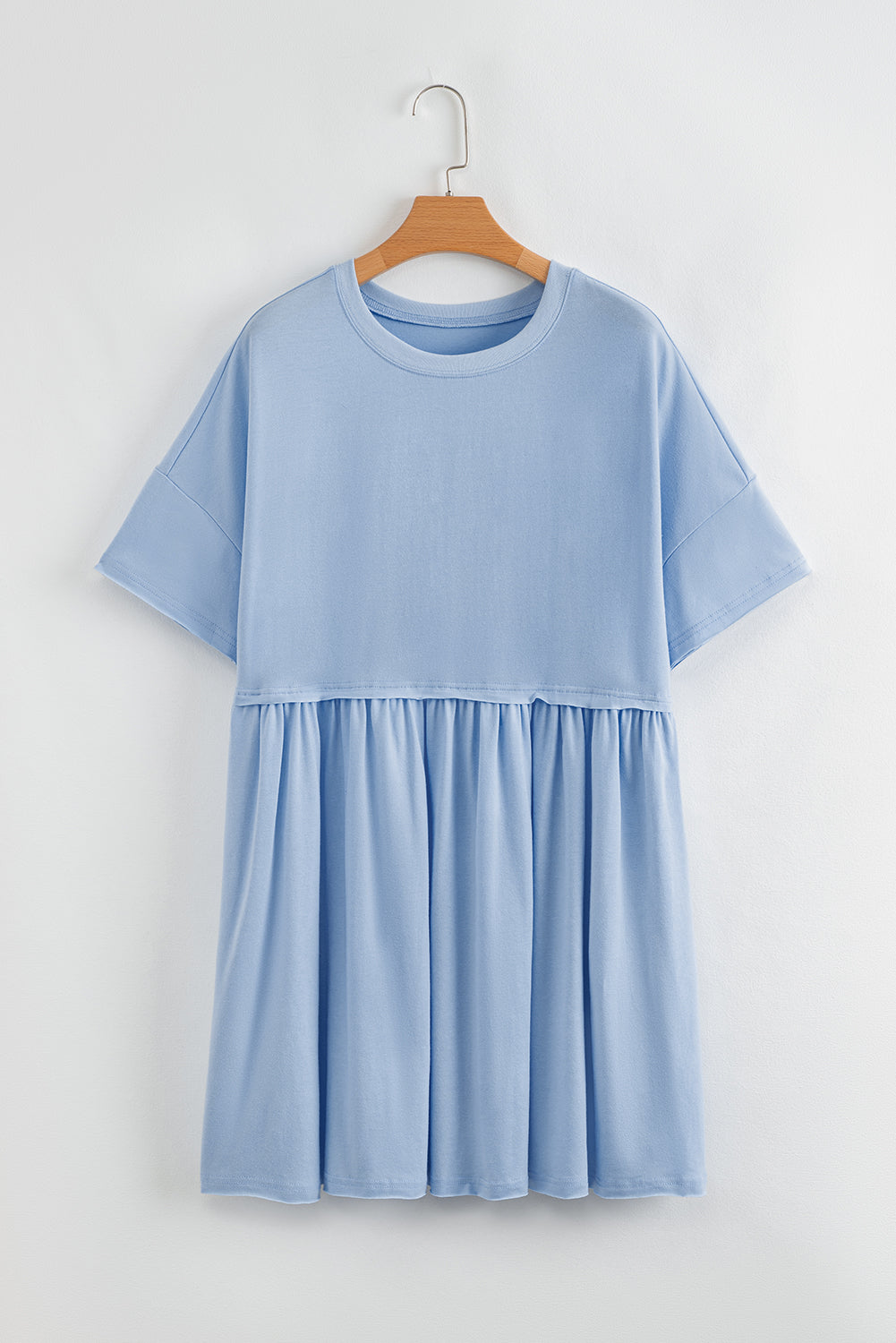 Sky Blue Pocketed Babydoll Dress