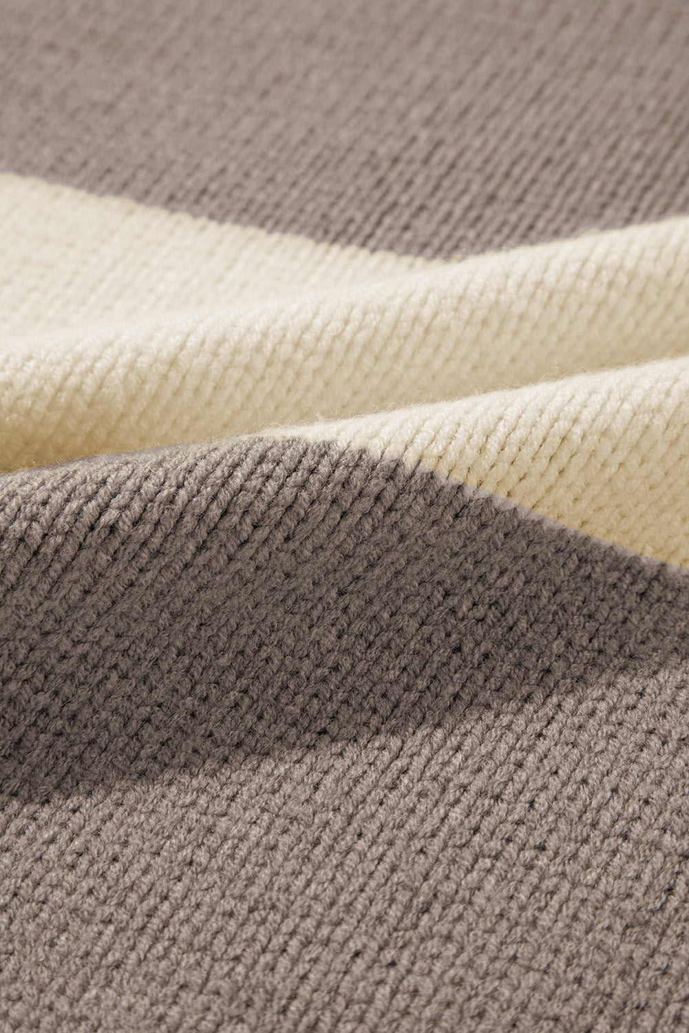 Simple Taupe Color Block Sweater