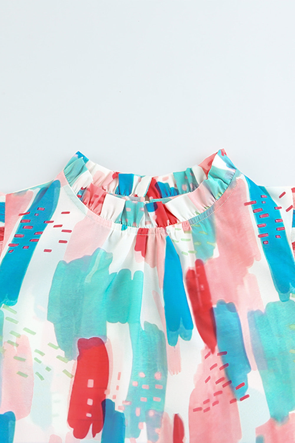 Ruffled Mock Neck Ruffled Top