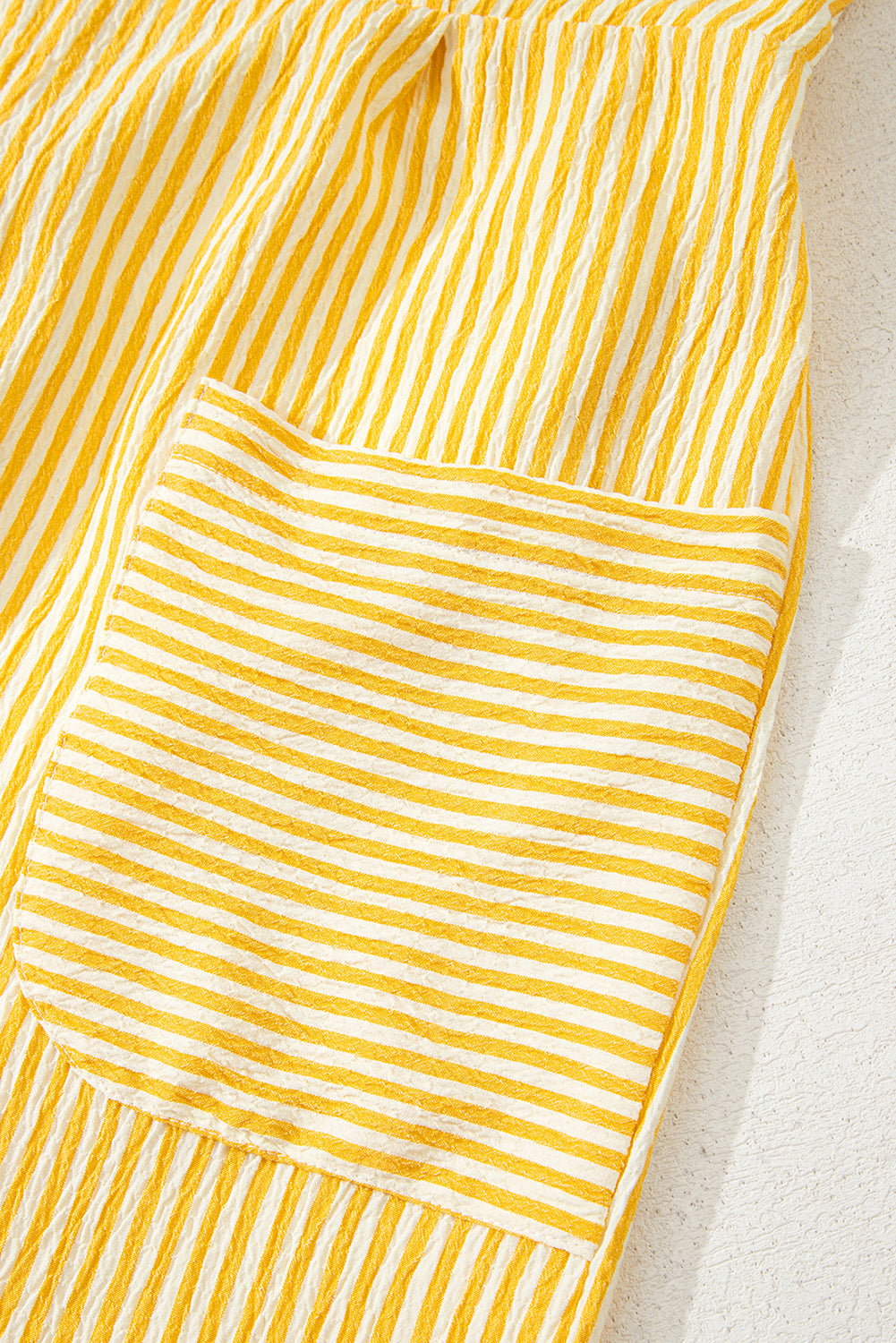 Yellow Stripe Shoulder Tie Romper