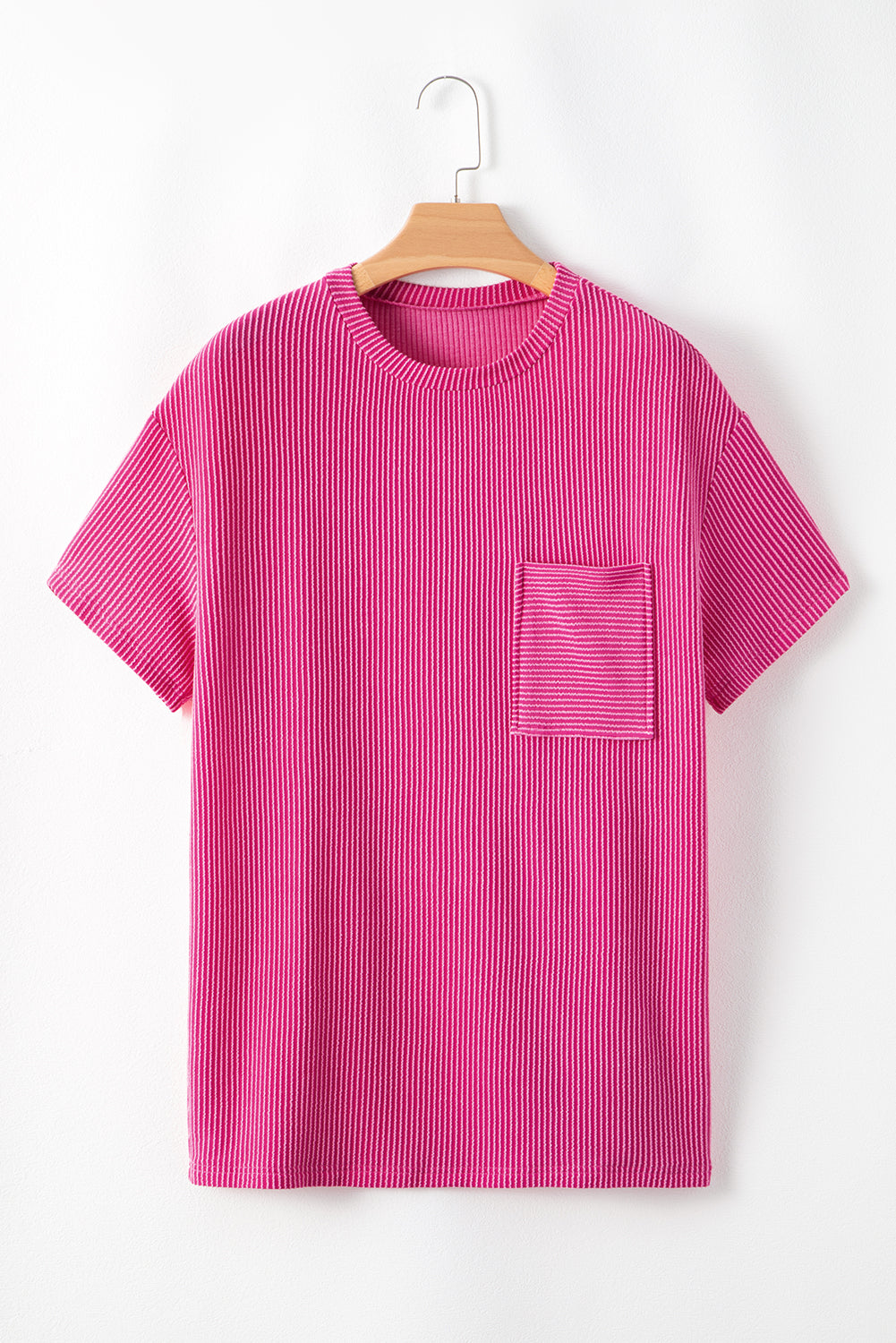 Pink Corded Pocketed Shirt