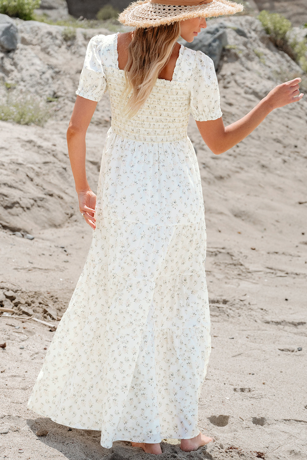 White Floral Maxi Dress