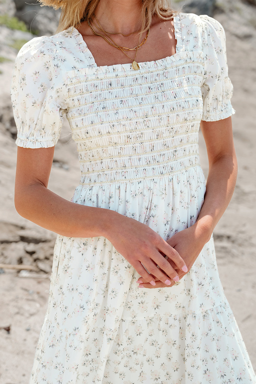 White Floral Maxi Dress