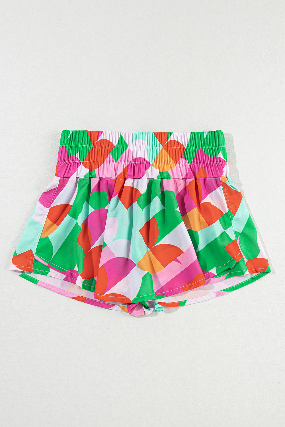 Green Abstract Athletic Shorts