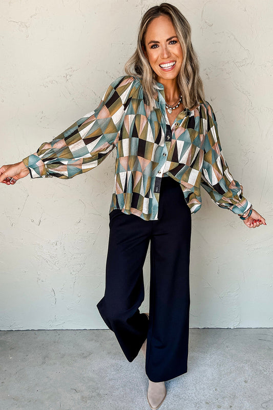 Multi Color Buttoned Loose Fit Shirt
