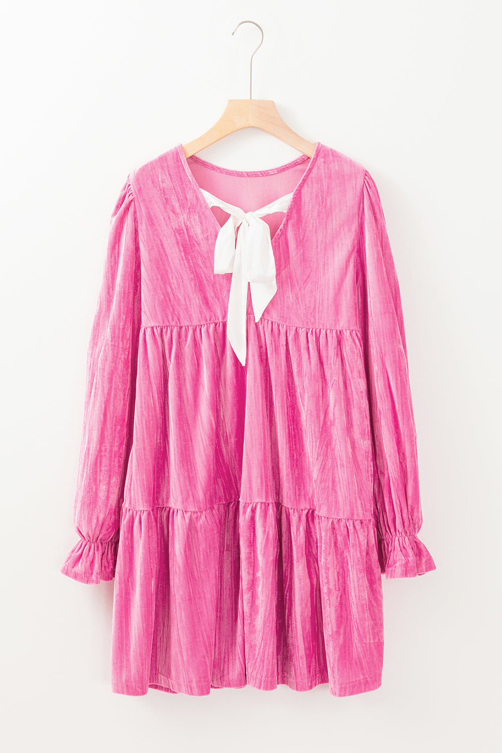 Pink Velvet Bow Dress