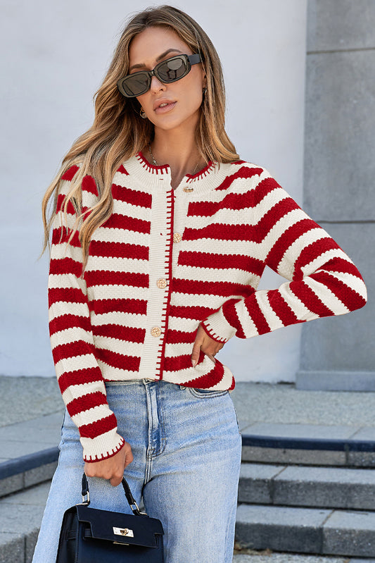 Chic Golden Button Cardigan