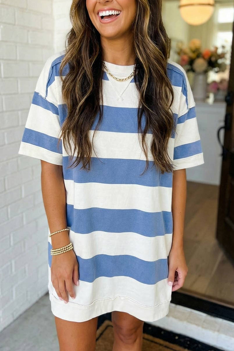 Blue Stripe Tee Dress