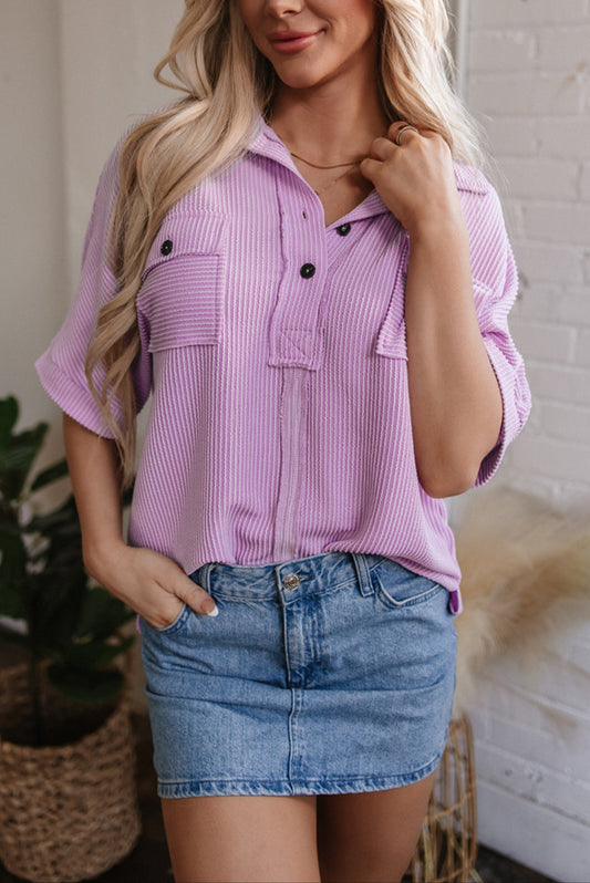 Oversized Purple Buttoned Shirt