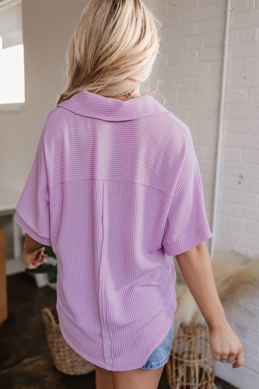 Oversized Purple Buttoned Shirt