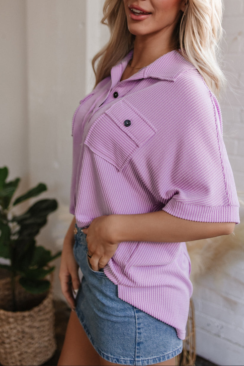 Oversized Purple Buttoned Shirt